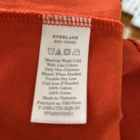 Everlane pumpkin orange, a lime short sleeve stretch dress XS - Picture 10 of 10